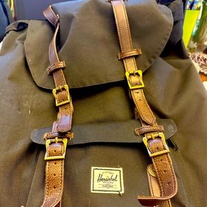 Herschel Backpack Black with Brown straps